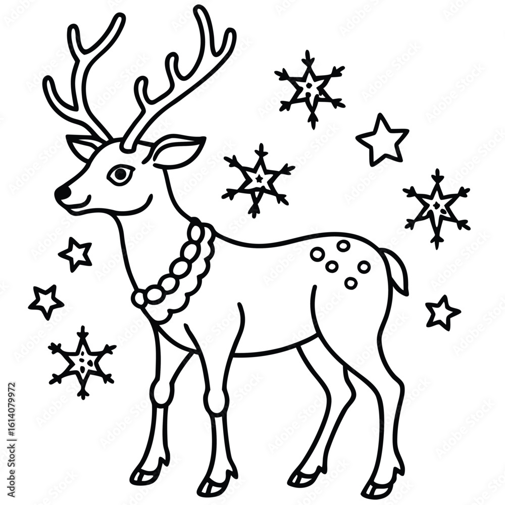 Obraz premium Festive reindeer with star decorations