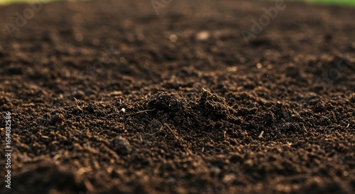 Rich, dark soil composition evokes growth, agriculture and the beauty of natural earthy textures