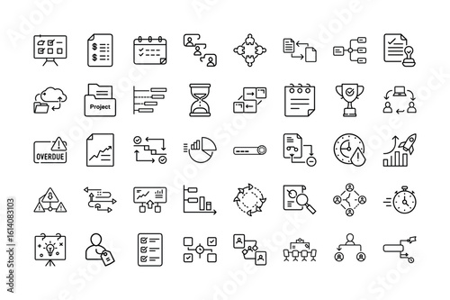Project Management Icon Bundle for Task and Workflow Tools