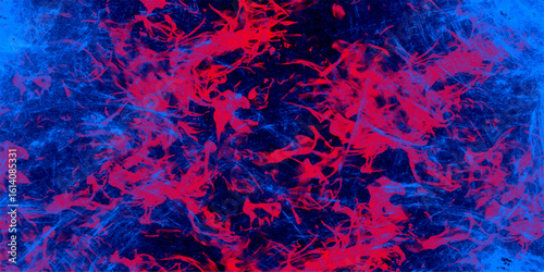 Grungy red and blue canvas background or texture. Crimson red blaze fire flame grungy smoke texture. Red and blue background for wallpaper, weeding card, and design. dirty rustic fire red texture.