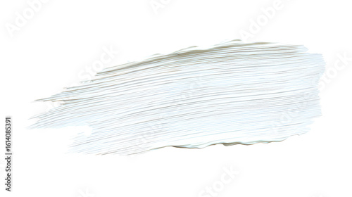 Watercolor a thick white paint brush stroke with visible texture isolated on a transparent background