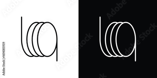 Wire coil icon. Simple flat symbol. Perfect Black outline pictogram illustration