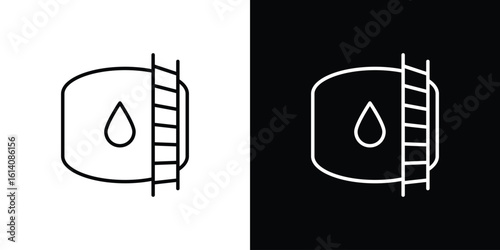 Water tank icon. Simple flat symbol. Perfect Black outline pictogram illustration
