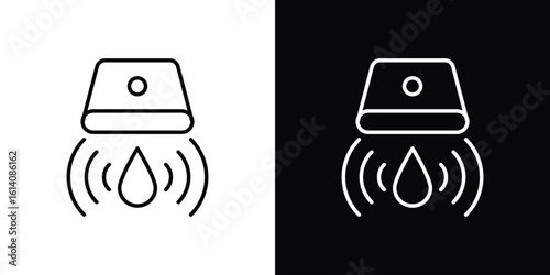 Water sensor icon. Simple flat symbol. Perfect Black outline pictogram illustration