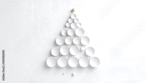 Minimalist white Christmas tree