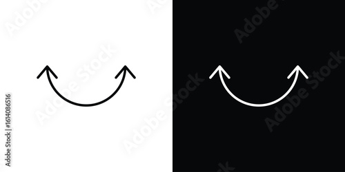 Two side icon. Simple flat symbol. Perfect Black outline pictogram illustration