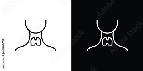 Thyroid icon. Simple flat symbol. Perfect Black outline pictogram illustration