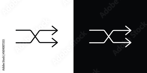 Shuffle icon. Simple flat symbol. Perfect Black outline pictogram illustration