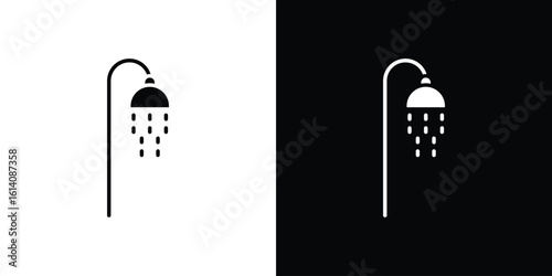 Shower Head icon. Simple flat symbol. Perfect Black outline pictogram illustration