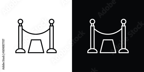 Red carpet icon. Simple flat symbol. Perfect Black outline pictogram illustration