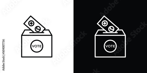 Referendum icon. Simple flat symbol. Perfect Black outline pictogram illustration