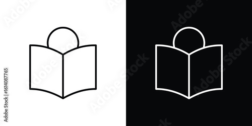 Reading icon. Simple flat symbol. Perfect Black outline pictogram illustration