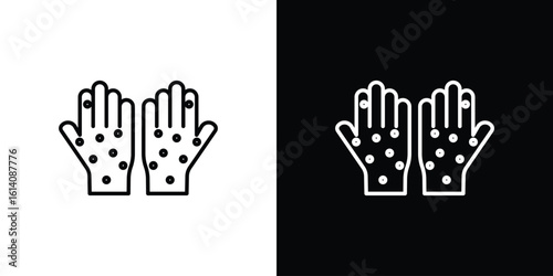 Rash hand icon. Simple flat symbol. Perfect Black outline pictogram illustration