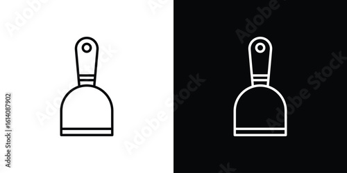 Putty knife icon. Simple flat symbol. Perfect Black outline pictogram illustration