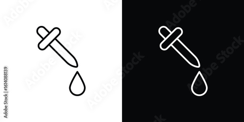 Pipette icon. Simple flat symbol. Perfect Black outline pictogram illustration