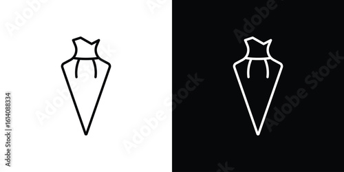 Pastry bag icon. Simple flat symbol. Perfect Black outline pictogram illustration