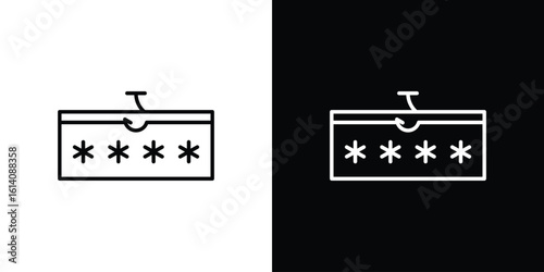 Password phishing icon. Simple flat symbol. Perfect Black outline pictogram illustration