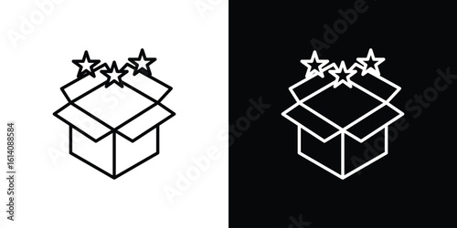 New product icon. Simple flat symbol. Perfect Black outline pictogram illustration