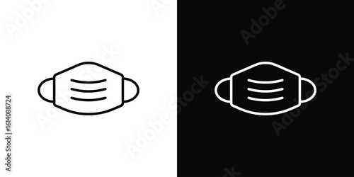 Medical mask icon. Simple flat symbol. Perfect Black outline pictogram illustration