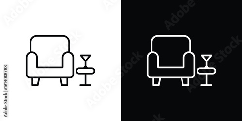 Lounge icon. Simple flat symbol. Perfect Black outline pictogram illustration