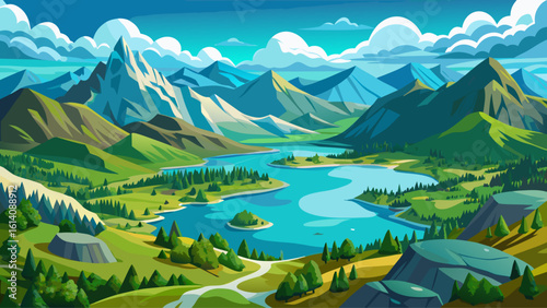 Breathtaking Above-View of the Lakes