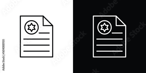 License icon. Simple flat symbol. Perfect Black outline pictogram illustration
