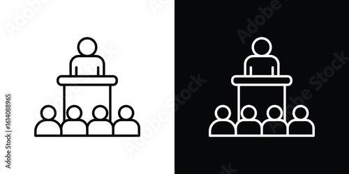 Lecture icon. Simple flat symbol. Perfect Black outline pictogram illustration