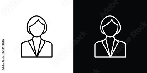 Lawyer icon. Simple flat symbol. Perfect Black outline pictogram illustration