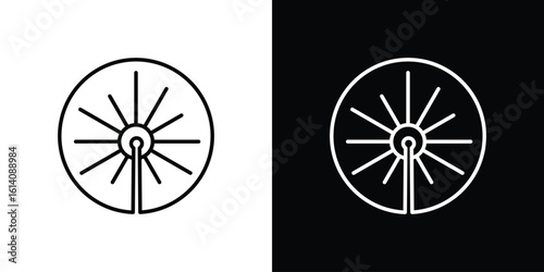 Laser beam icon. Simple flat symbol. Perfect Black outline pictogram illustration