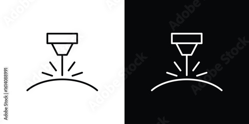 Laser machine icon. Simple flat symbol. Perfect Black outline pictogram illustration