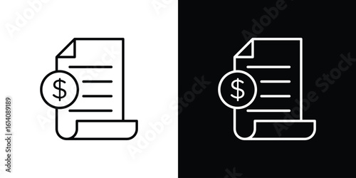 Invoice icon. Simple flat symbol. Perfect Black outline pictogram illustration