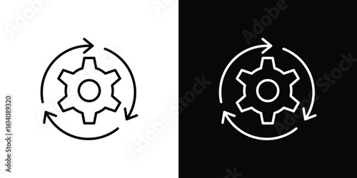 Implementation icon. Simple flat symbol. Perfect Black outline pictogram illustration