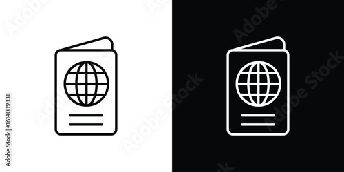 Immigration icon. Simple flat symbol. Perfect Black outline pictogram illustration