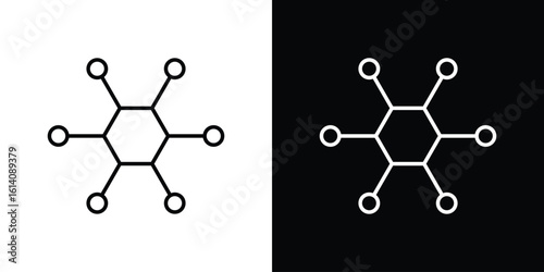 Hub icon. Simple flat symbol. Perfect Black outline pictogram illustration