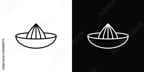 Hand Juicer icon. Simple flat symbol. Perfect Black outline pictogram illustration