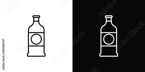 Gin icon. Simple flat symbol. Perfect Black outline pictogram illustration