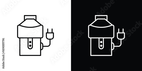 Garbage disposal icon. Simple flat symbol. Perfect Black outline pictogram illustration