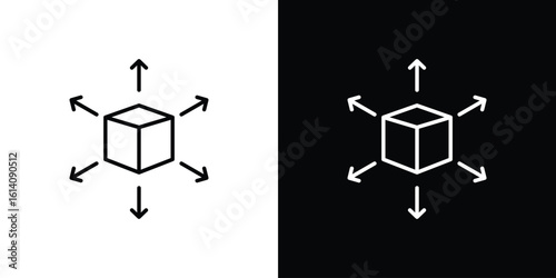 Distribution box icon. Simple flat symbol. Perfect Black outline pictogram illustration