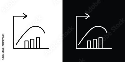 Diminishing returns icon. Simple flat symbol. Perfect Black outline pictogram illustration