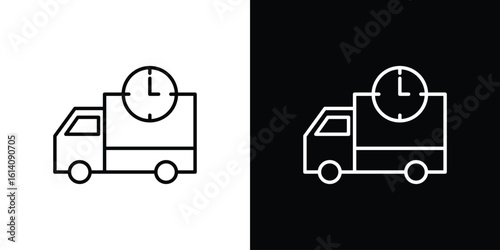 Delivery delay icon. Simple flat symbol. Perfect Black outline pictogram illustration