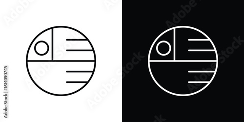 Death star icon. Simple flat symbol. Perfect Black outline pictogram illustration