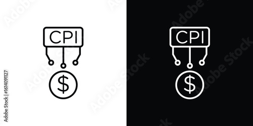 Consumer prices index icon. Simple flat symbol. Perfect Black outline pictogram illustration