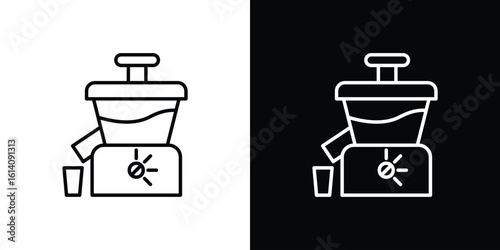 Cold pressed juicer icon. Simple flat symbol. Perfect Black outline pictogram illustration