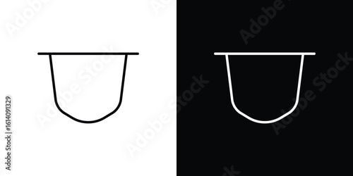 Coffee capsule icon. Simple flat symbol. Perfect Black outline pictogram illustration