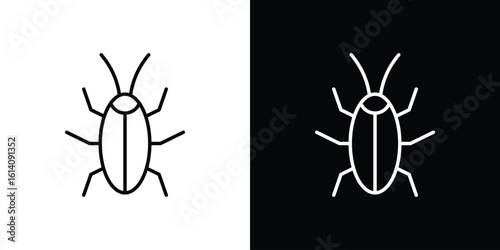 Cockroach icon. Simple flat symbol. Perfect Black outline pictogram illustration