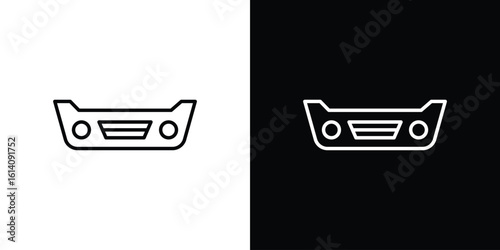 Car bumper icon. Simple flat symbol. Perfect Black outline pictogram illustration