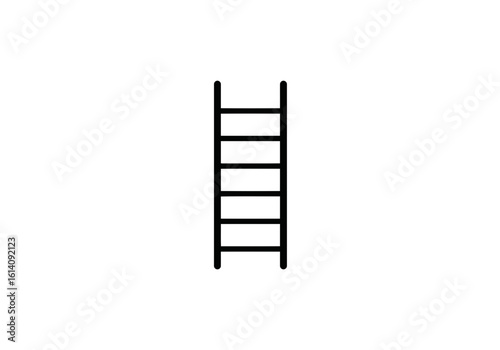 Illustration of a simple ladder with six rungs isolated on a plain background in a minimalist style