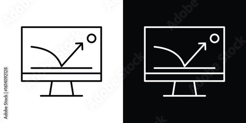 Bounce rate icon. Simple flat symbol. Perfect Black outline pictogram illustration
