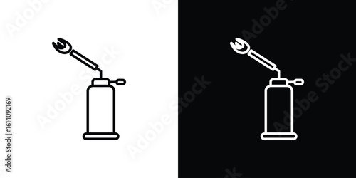 Blowtorch icon. Simple flat symbol. Perfect Black outline pictogram illustration