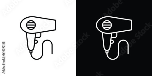 Blow dryer icon. Simple flat symbol. Perfect Black outline pictogram illustration